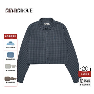 【博主同款】GROVE2025FW秋季款格纹长袖衬衫翻领女款 GF5SH01C