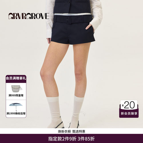 GRVR GROVE官方旗舰店2026PS春季新款梭织短裤韩系女 GP26PTC61