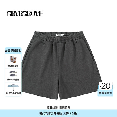 GROVE官方旗舰店SS春夏款女士水洗针织短裤 GCM5PT06