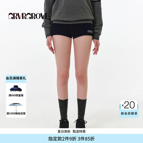 GROVE官方旗舰店FW秋季款毛织短裤韩系女下装GF5KB01C