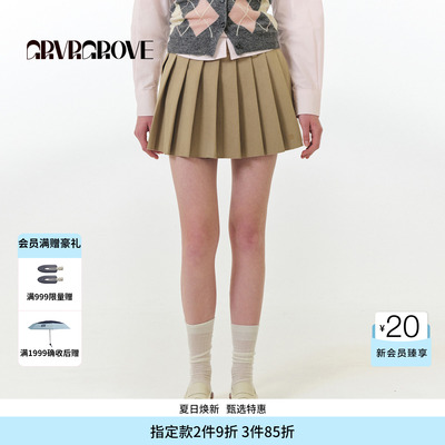 GROVE官方旗舰店FW秋季款短款百褶裙女款韩版 GF5SK07C