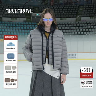 GROVE官方旗舰店 2025WT冬季款排骨羽绒马甲短外套女 GCW5VT02