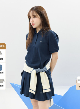 GROVE官方旗舰店2025SS春夏款女士百褶针织短裙 GCM5SK01