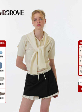 GROVE官方旗舰店 2025FW秋季新款披肩针织衫女款 GF5MF12C