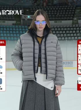 GROVE官方旗舰店 2025WT冬季新款排骨羽绒马甲短外套女 GCW5VT02