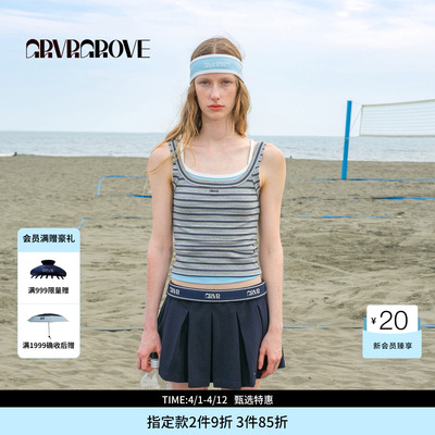 GROVE官方旗舰店夏日款条纹针织背心内搭外穿打底GM5SL03M