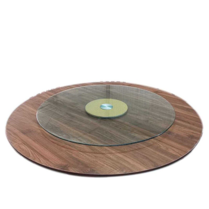 热销特价圆餐桌餐桌实木桌面折叠圆桌桐木大台面黑胡桃简约现代