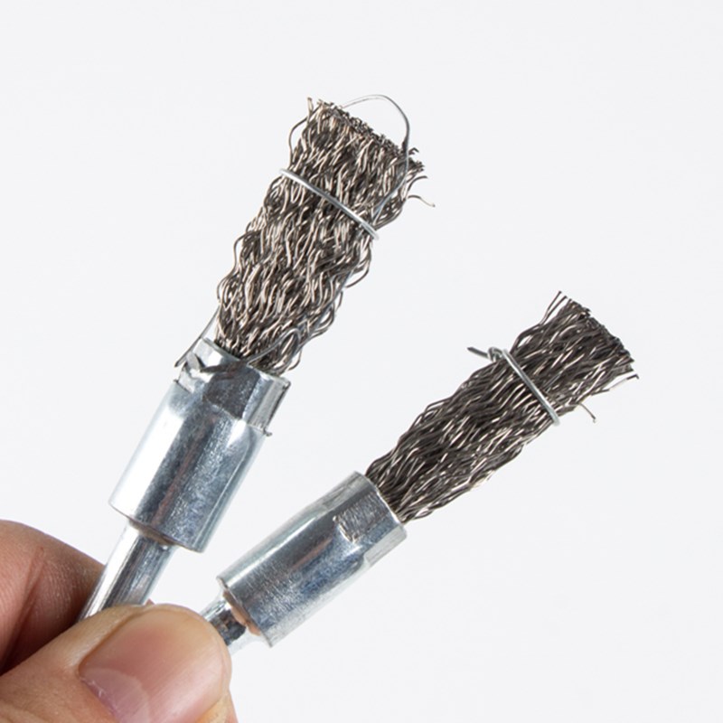 热销笔型钢丝刷加长柄不锈钢丝笔刷锈去毛刺带柄电磨打磨头木工抛