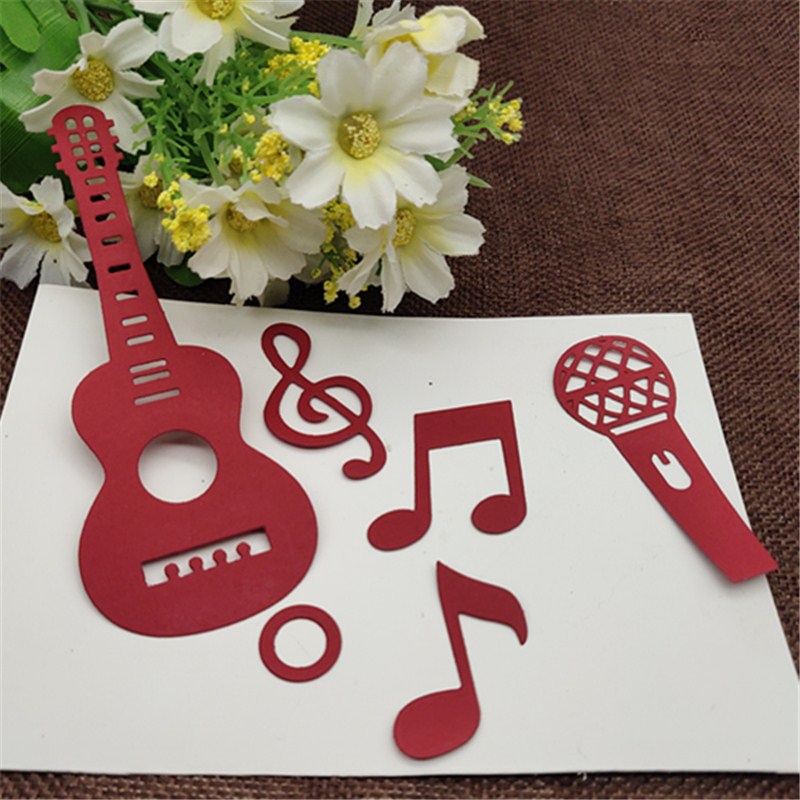 5Pcs Music set background tag Metal Cutting Dies Stencils Di