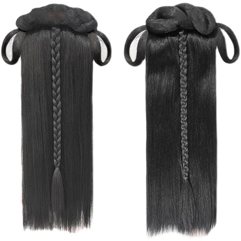 古风汉服古装假发全发丝软一体式儿童日常垫发头顶发髻玉米须发束