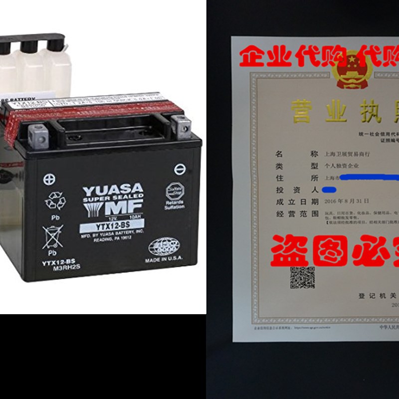 Yuasa YUAM3RH2S YTX12-BS Battery
