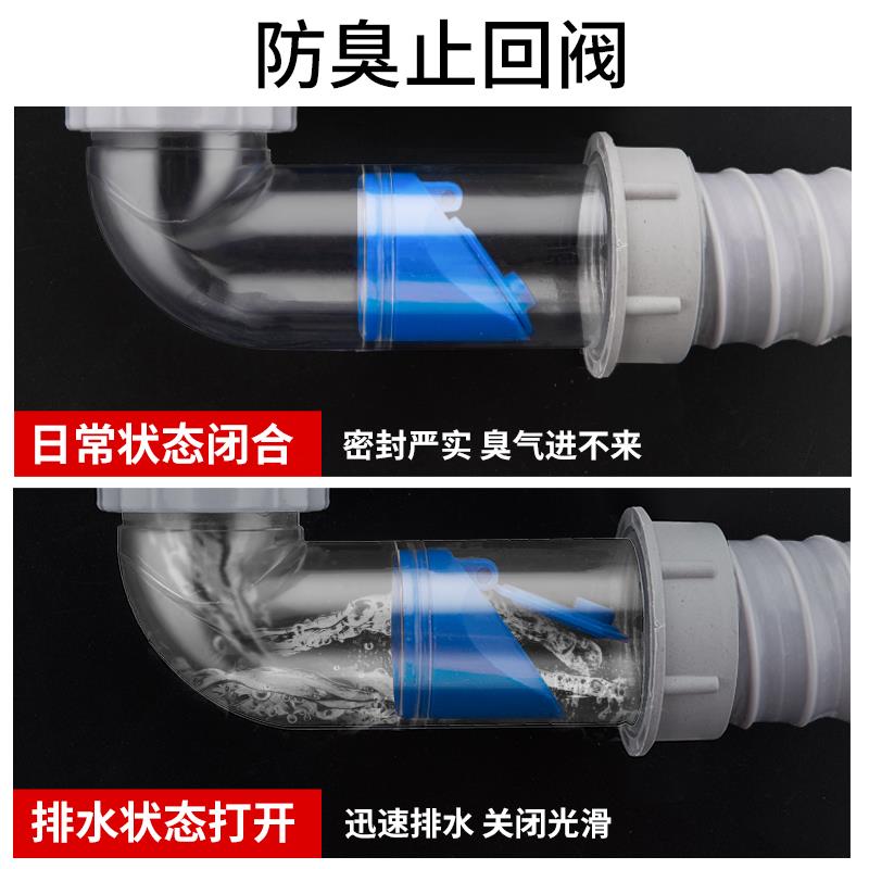 日式厨房洗菜盆下水管管道配件水槽双水槽水池下水器洗碗池排水管