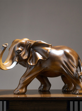 招财大象摆饰一对开业礼品创意办公室客厅酒柜寓意好的工艺装饰品