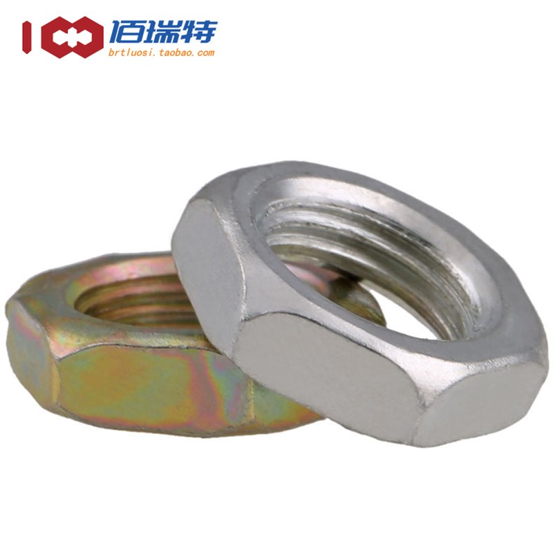 镀锌超薄六角细牙螺母扁螺帽m7m8m9m10m12m14m160.75x1x1.25x1.5