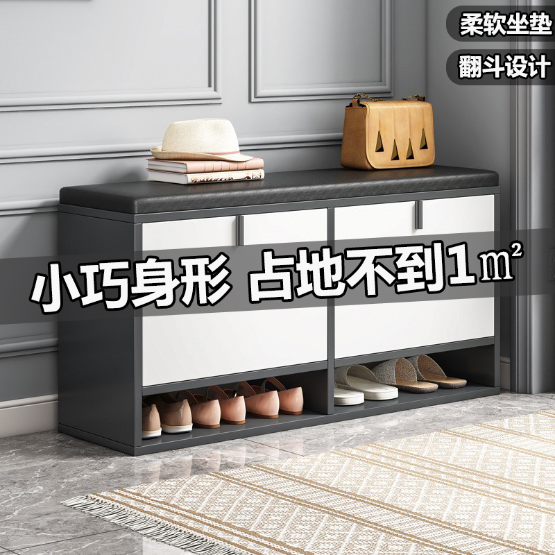 鞋架子家用门口简易收纳玄关柜放室内好看经济型鞋柜换鞋凳一体