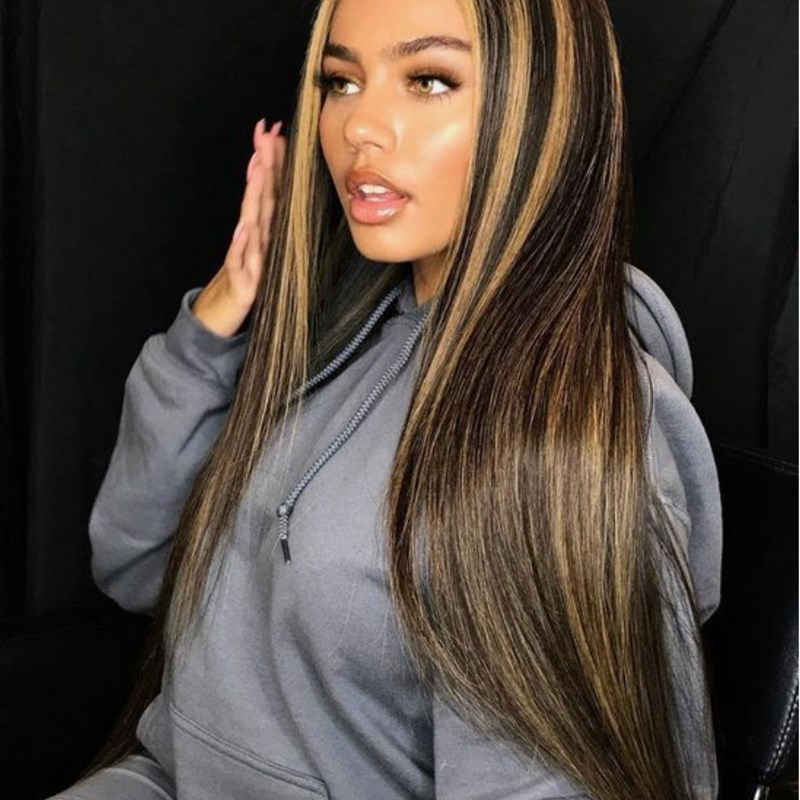 wig ladies long straight hair headgear Synthetic Wig欧美假发