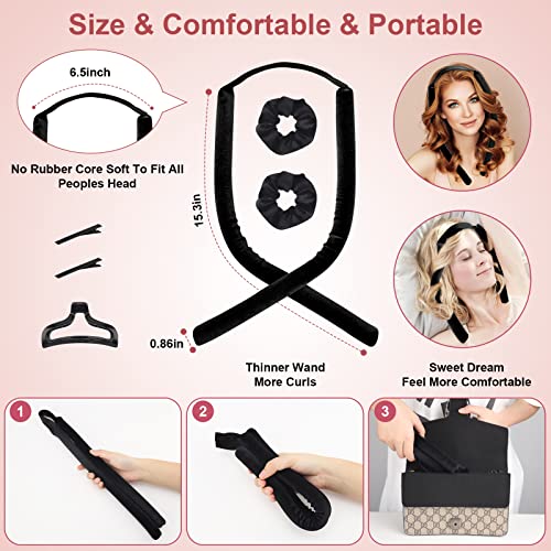 Kerfulty Heatless Curling Rod Headband - 2Pcs Overnight No H