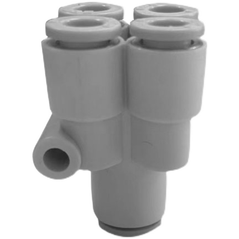 。PU气管Y型五通接头PRG12-10-08-604气动迷你快插0一转四变径