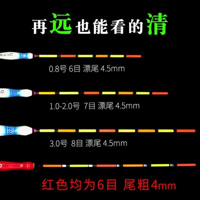 海钓立漂矶竿远投滑漂矶钓长票浮漂超醒目空心红绿尾加粗近视鱼漂