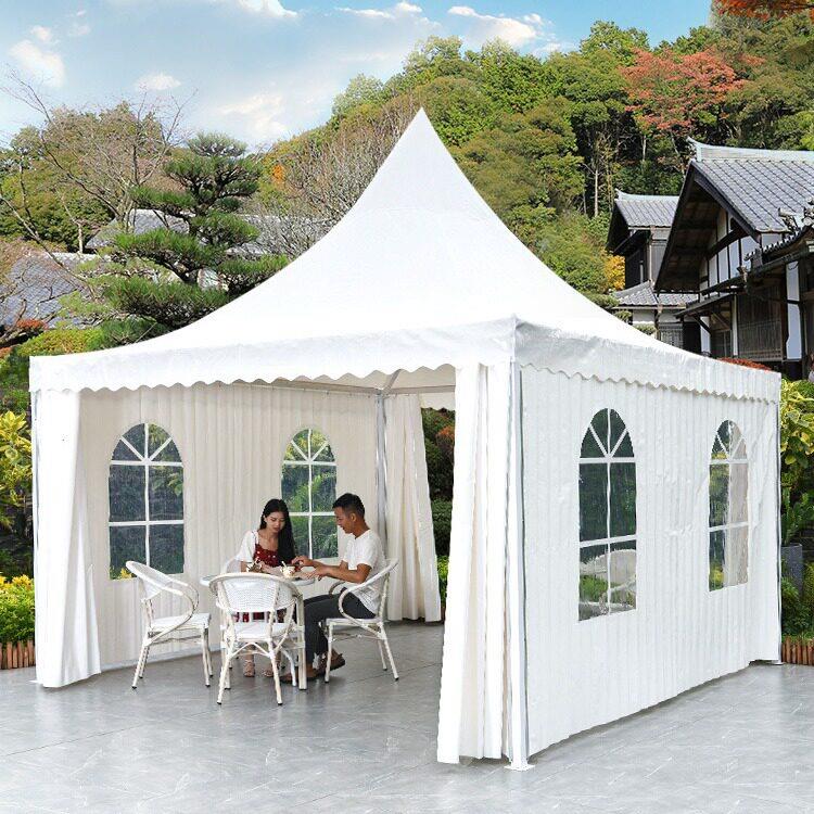 户外白色欧式尖顶帐篷展会展销车展活动帐篷大型婚礼婚庆篷房5米