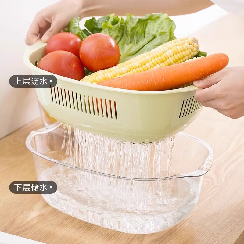 厨房沥水篮多功能双层镂