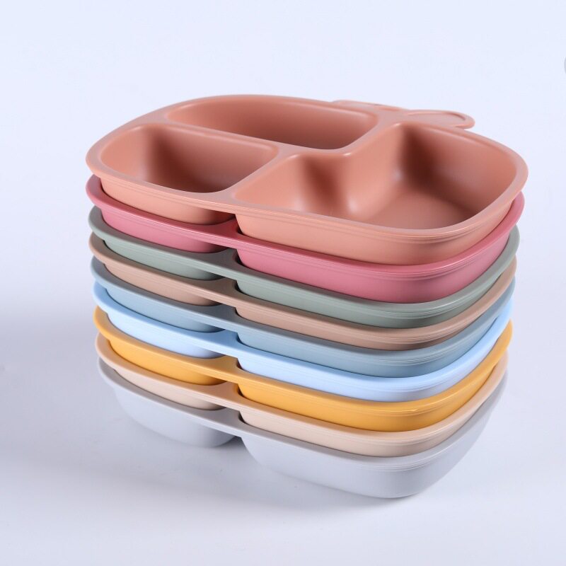 硅胶婴儿餐盘食品级宝宝辅食碗套装儿童分隔餐盘吸盘一体式