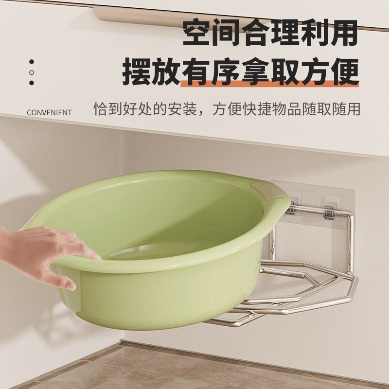 卫生间家用浴室柜下壁挂式脸盆置物架免打孔洗脸盆收纳架子