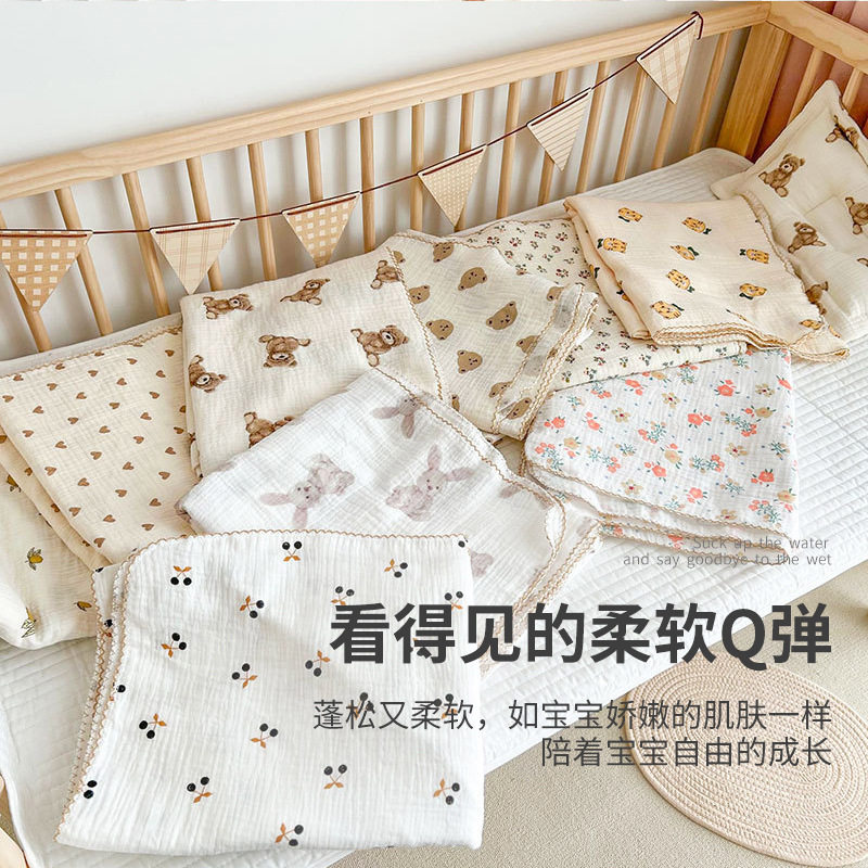 2层棉花糖婴儿夏天薄款被子宝宝空调被纱布软夏季盖毯儿童毛巾被