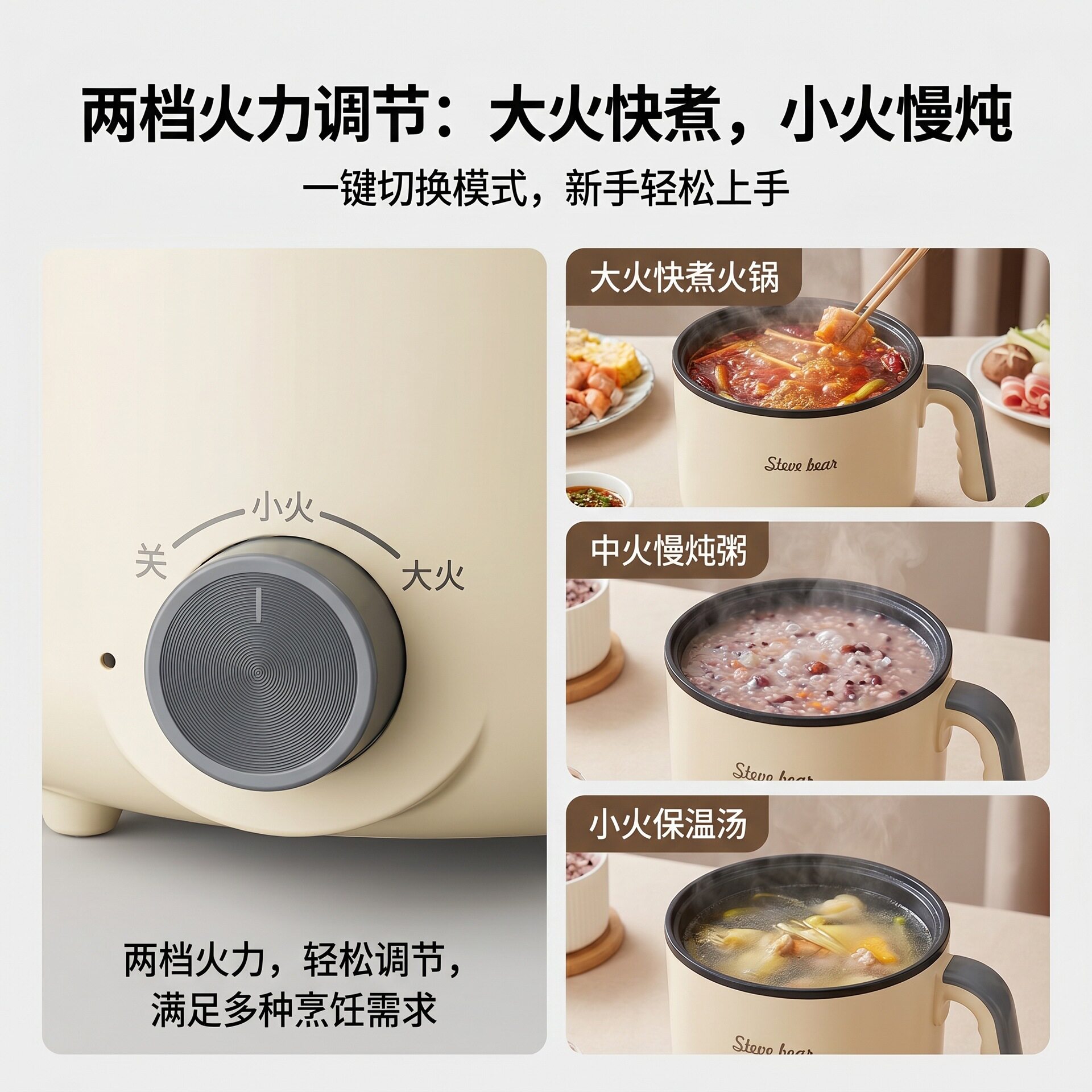 110v/220v现货多功能电煮锅学生宿舍家用电热锅煮面锅小电锅