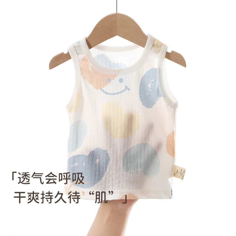 宝宝夏季纯棉背心吊带男童女童a类家居服婴幼儿夏季薄款无袖上衣