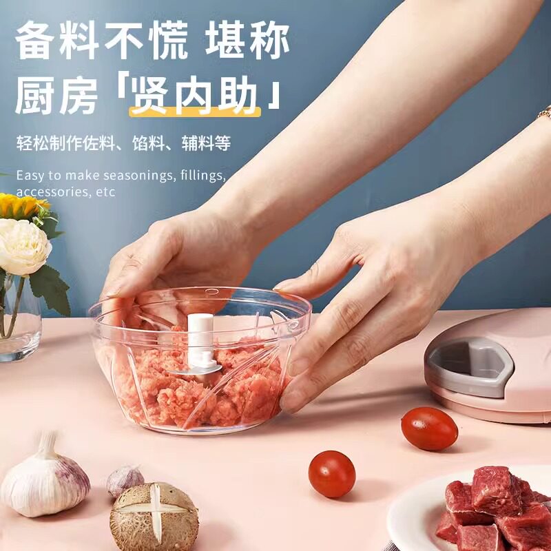 捣蒜泥手拉式蒜泥大蒜捣碎器手动压蒜蓉打搅碎机绞蒜拉蒜臼子
