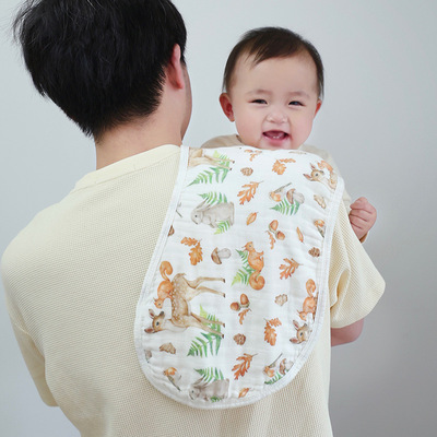 数码印染六层拍嗝巾婴儿口水巾竹棉纱布围兜围嘴宝宝用品宝宝护肩