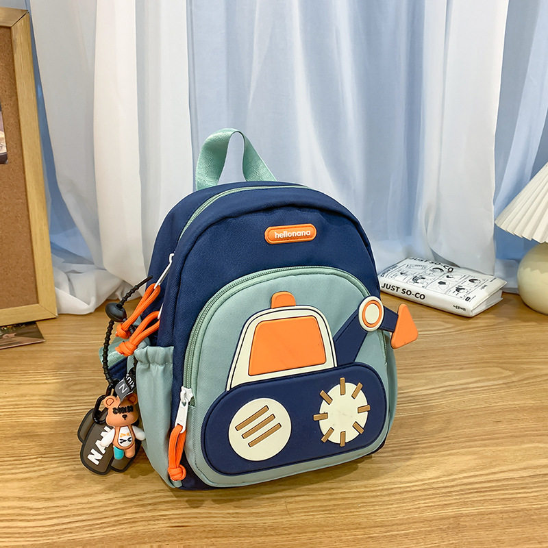 小学生双肩包入学可爱潮搭挖掘机幼儿园书包小汽车儿童双肩背书包