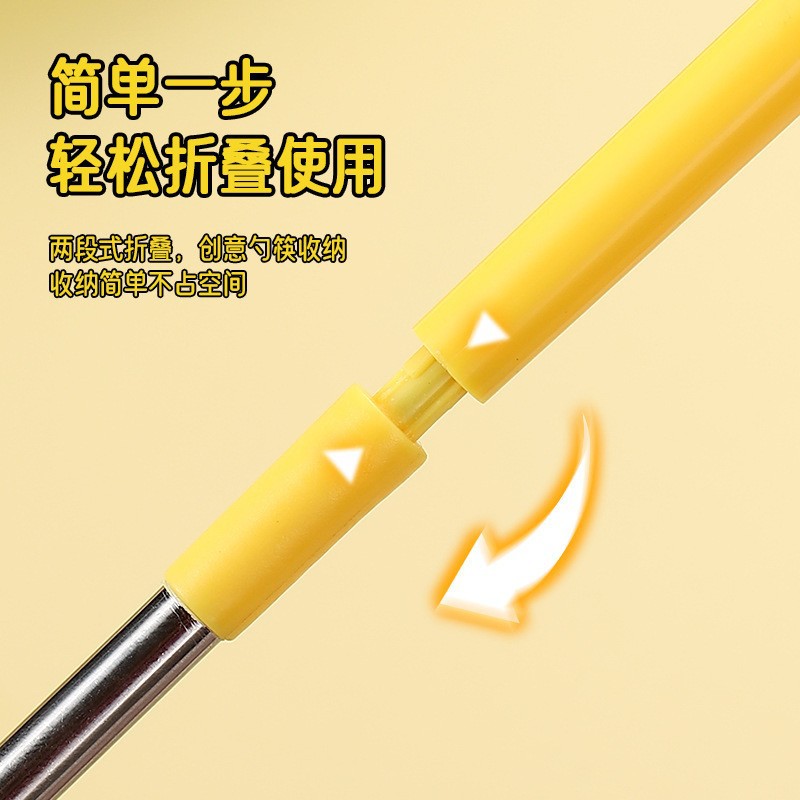 现货304不锈钢便当碗筷碗碟式餐具勺子二件套可折叠折叠餐具