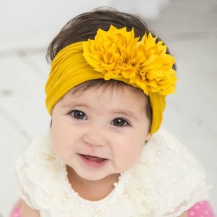 Girls Lotus Knot 1PCS Elasti Headband Baby Nylon Cute Flower
