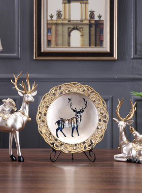 欧式客厅电视柜酒柜装饰品摆件家居创意结婚礼物美式鹿摆设招财鹿