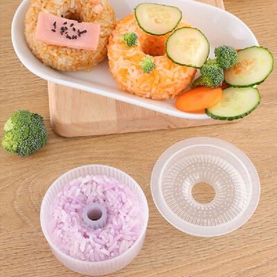 极速1/2pc Donut Round Rice Ball Mold Non-Stick Sushi Maker D