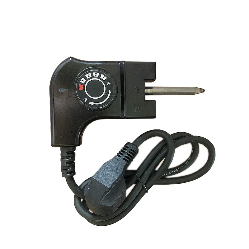 四方锅韩式火锅电热锅调温线电煎锅电源线插头温控开关电线小孔款