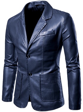 极速Leather Blazer Man 2022 Spring Autumn Fashion Mens Leat