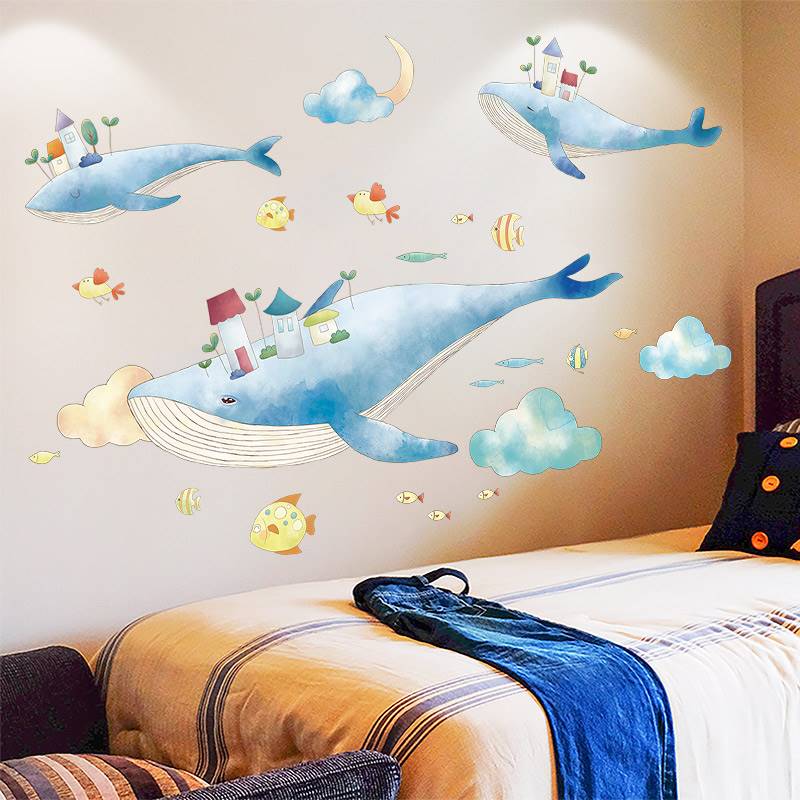 儿童卡通墙壁贴画壁纸壁纸自粘卧室床头装饰小男孩房间创意墙贴纸