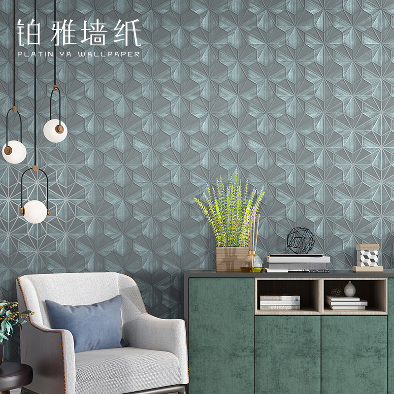 北欧仿皮纹软包格子墙纸2021新款轻奢酒店客厅卧室电视背景墙壁纸