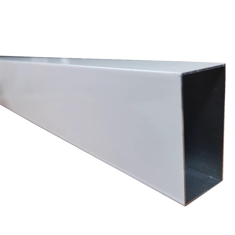 白色25*50铝合金方管砖夹整体橱柜台面门挡条封边铝材打灶专用铝