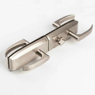 极速2023办公室隔间单门单开缺口玻璃门锁高隔断锁玻璃板手锁要钻