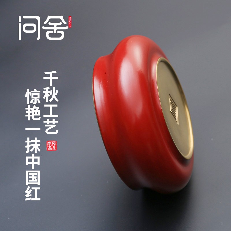 鬲式供奉线香炉纯铜大漆盘香炉家用礼佛焚香炉大号佛具用品檀香炉