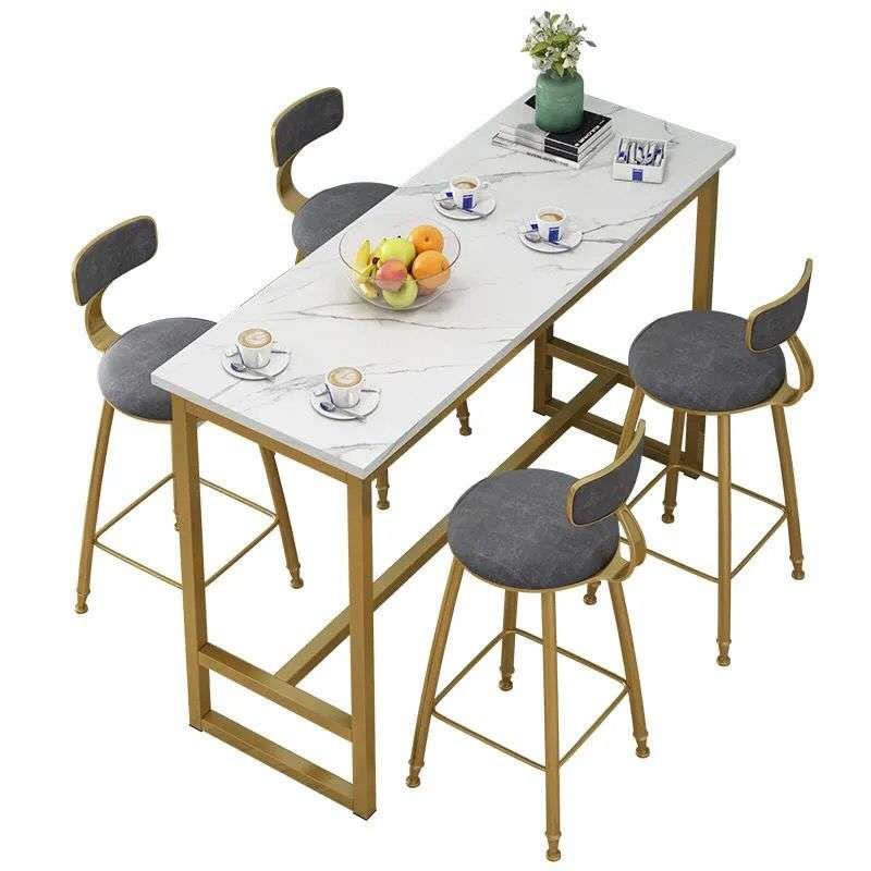 铁艺吧台桌家用阳台靠墙窄桌子长条桌奶茶店酒吧高脚小吃桌椅组合