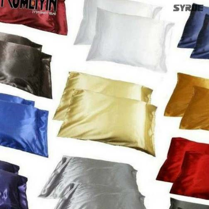 ihome 2pc New Queen/Standard Silk~y Satin Pillow Case Mult-