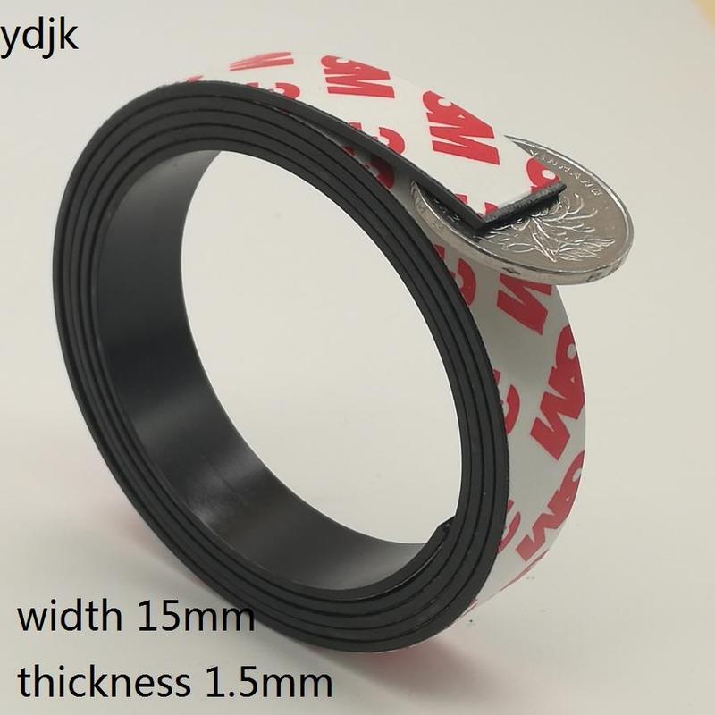 1 Meter Rubber Magnet 15*1.5 mm self Adhesive Flexible Magne