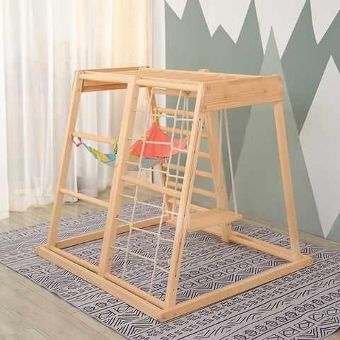 儿童实木滑梯室内家用幼儿园滑梯宝宝小型秋千组合家庭锻炼攀爬架