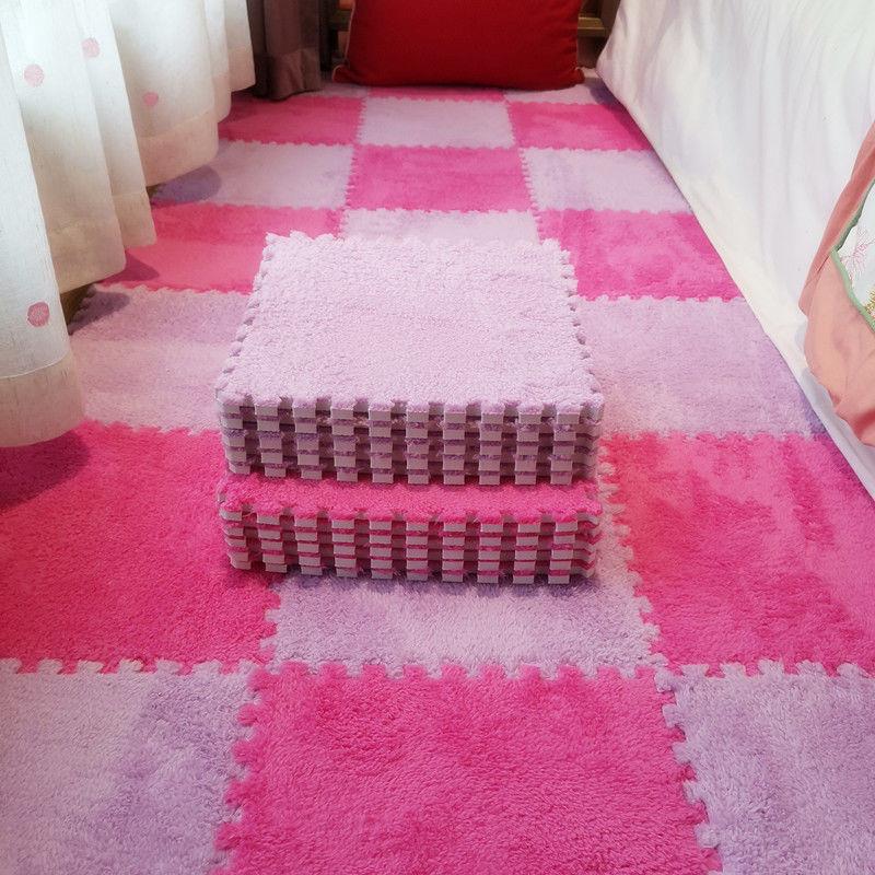 地垫绒面拼接网红同款卧室满铺床边可爱拼接北欧风榻榻米毛绒地毯