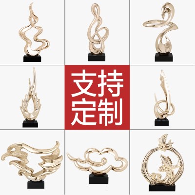 欧式现代简约酒店大堂客厅家居玄关摆件装饰品装饰工程软装工艺礼